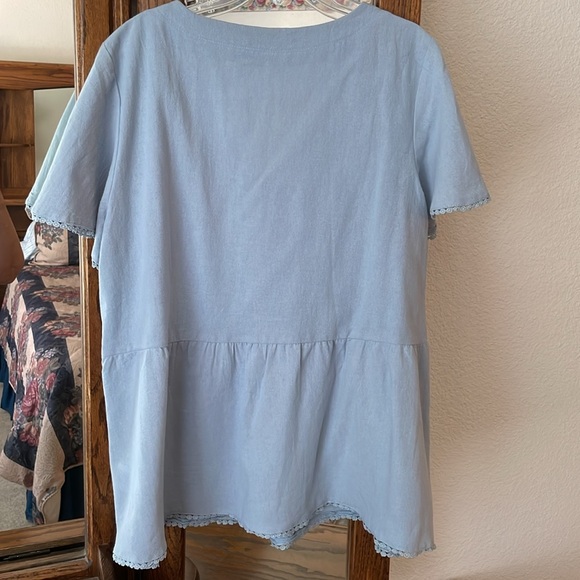 SHEIN Light Blue Blouse - Picture 3 of 9